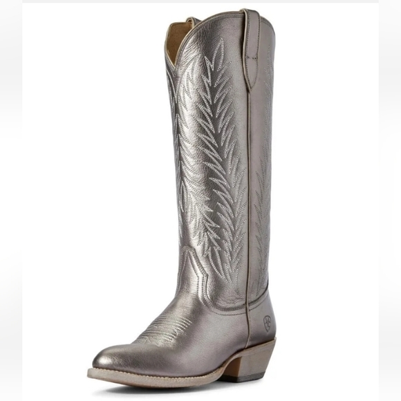 Ariat Shoes - Ariat Women's Western Two Step Legacy Pewter Silver Leather Cowboy Boots 7B